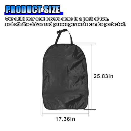 Image of BDZMC 2PCS Car Seat Back Protector Kick Mats, Waterproof Oxford Cloth Car Seat Cover, Universal Fit for Most Cars, Trucks, SUVs