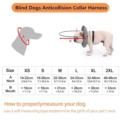 MeiAOBest Blind Dog Halo Guiding Device,Pet Anti-Collision Ring Protective Collar,Comfortable Lightweight Blind Dog Safe Accessories_XL - Image 2