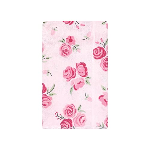 Image of Hudson Baby Unisex Baby Cotton Flannel Burp Cloths, Blush Rose, One Size