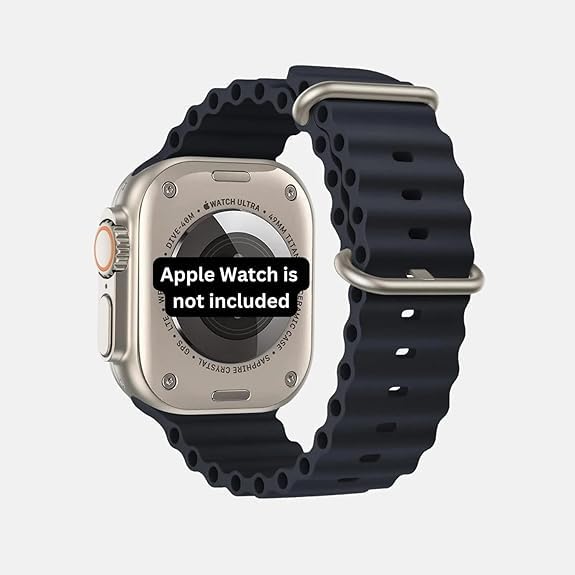 Image of Ocean Band Strap Compatible Apple Watch Strap 42mm 44mm 45mm 49mm Ultra, Soft Silicone Replacement Sport Band for iWatch Series 8 /7 /6 /5 /4 /3 /2 /1 SE Adjustable Breathable Wrist Strap