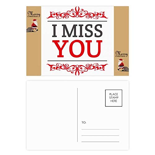 Cartes postales remerciement Saint-Valentin I Miss You Santa Claus lot de 20 pour mot d'amour