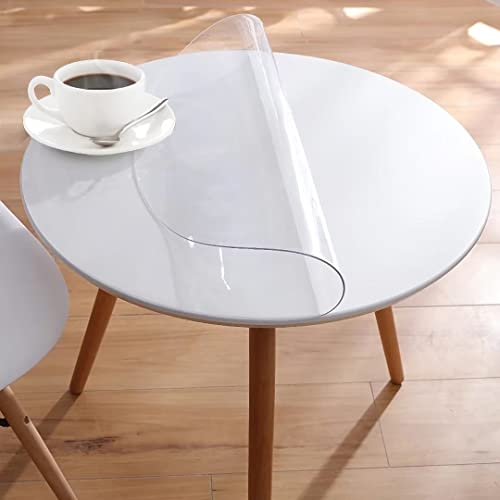 transparente PVC Folie schutzfolie tischdecke rund,dick Wasserdicht Tischschutzfolie Schutztischdecke Abwaschbar Fettdicht Tischschutz-2mm-60cm Cover
