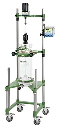 Chemglass CG-1959-F820 Series CG-1959 Complete Unjacketed Cylindrical Process Filter Reactor System, Electric Motor, 20L Capacity