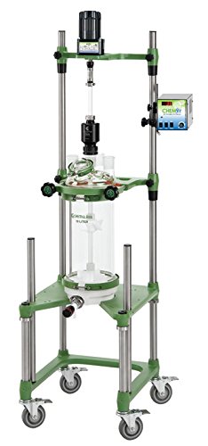 Chemglass CG-1958-F811 Series CG-1958 Complete Unjacketed Cylindrical Process Filter Reactor System, Air Motor, 10L Capacity