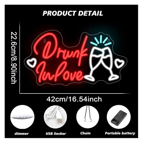 Enseigne au néon Drunk In Love le cadeau idéal pour décoration murale de mariage - 3
