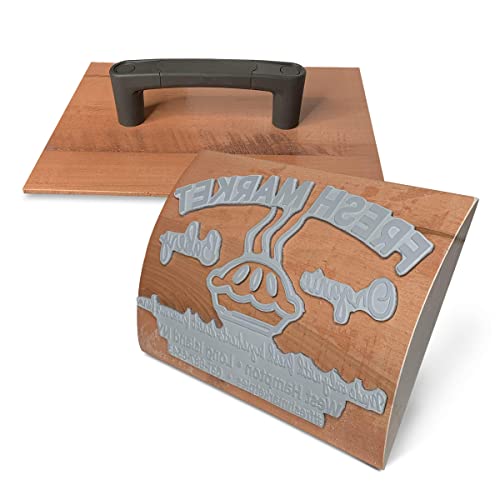 8" X 8" Extra Large Custom "Rocker Mount" Wood Hand Rubber Stamp With Heavy Duty Handle #TOP1