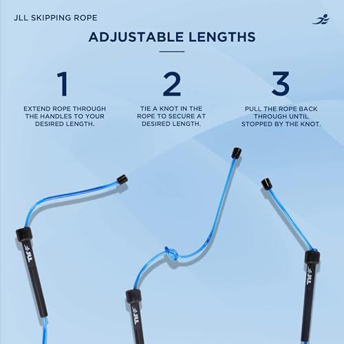 JLL Skipping Rope for Adults & Kids, Adjustable Jump Rope, 3m / 10ft Boxing Speed Rope for Gym Workout - Image 6