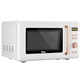 Retro Microwave Oven,20L/0.7cuft Stainless Steel Microwave With Display,LED Lighting, Pull Handle...