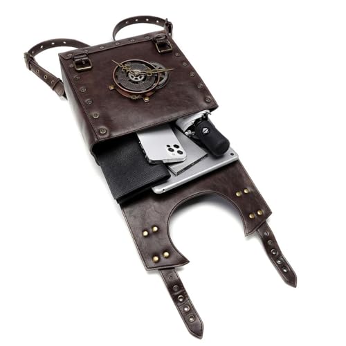 Sac à dos vintage pour ordinateur portable style médiéval cuir - 6