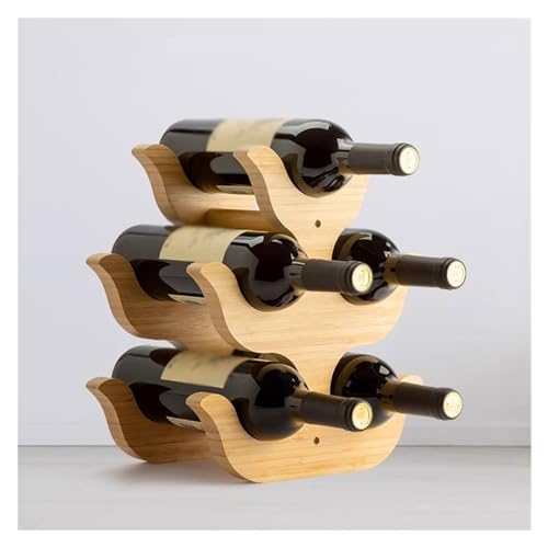 Soporte para botellas de vino de madera moderno simple miniatura 5