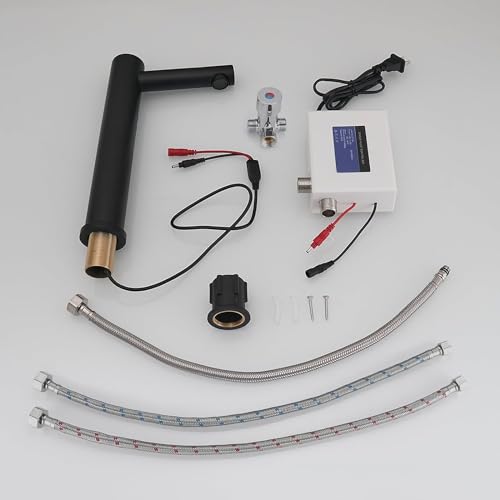 Greenspring Touchless Vessel Sink Faucet Automatic Sensor Bathroom Faucet Hands Free Smart Commercial Touchless Bathroom Sink Faucet With Control Box And Temperature Mixer, Black thumb #7