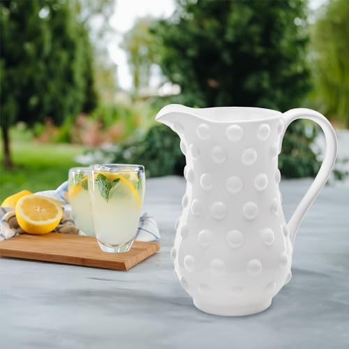 Auldhome Design SH_2627 Auldhome White Hobnail Ceramic Pitcher thumb #3