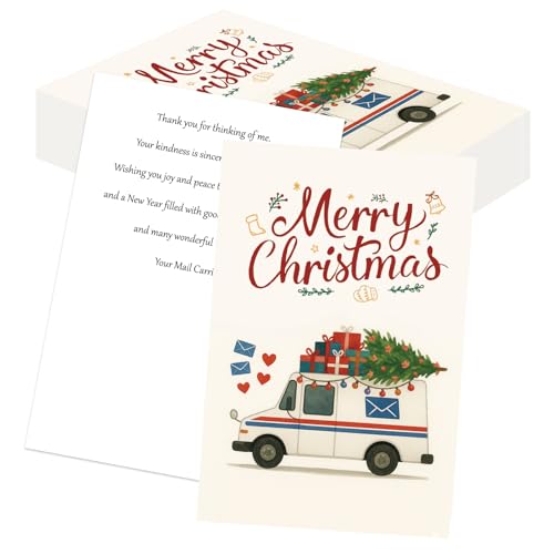 AlwaysLovarious Mail Carrier Christmas Thank You Cards – LLV Holiday