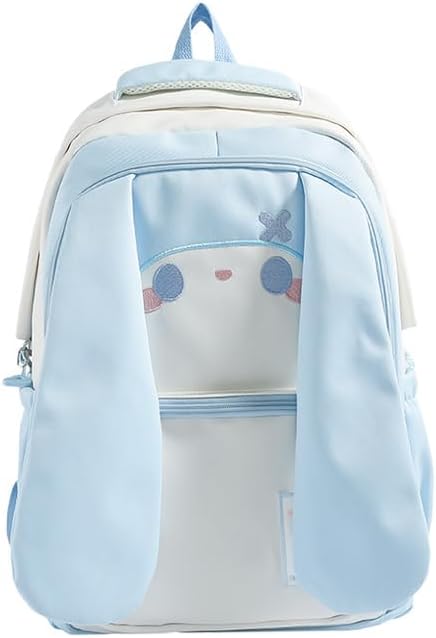 Bunny Ears Backpack for Women - Kawaii Bookbag Lightweight Bookbag Shoulder Bag Y2k Cartoon Backpack Travel Daily Use (Blue)