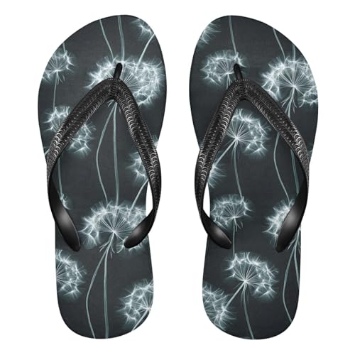 Clear Flowers Flip Flop Sandal for Women Men, Casual Beach Slippers Indoor Outdoor XS