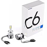 HiVehicle H7 Led Headlight Bulbs - 72W 7600LM Conversion Kits 6000K-Waterproof-Extremely Bright-Instant Start-C6 Led Bulb Replacement For Halogen,HID,2pcs Set