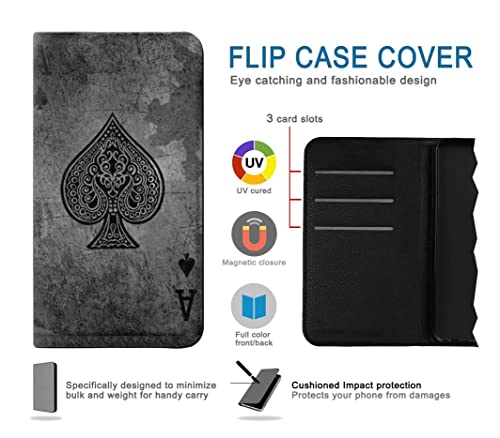 Housse flip iPhone 15 Plus Black Ace Spade pour le bureau