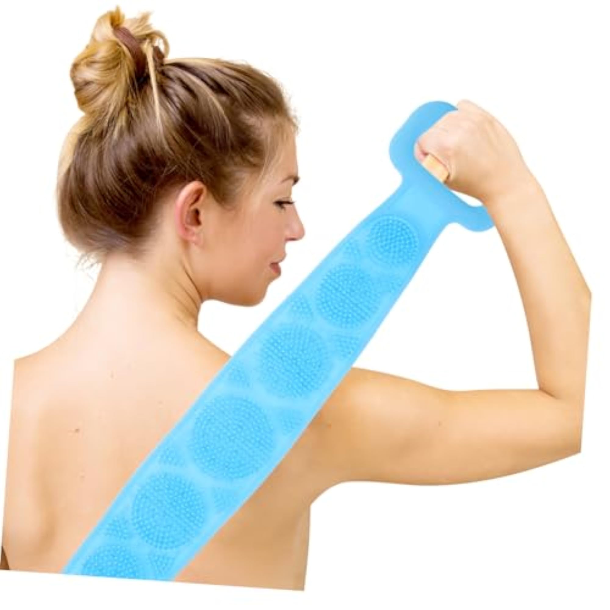 Dual-Sided Silicone Shower Back Scrubber Massager