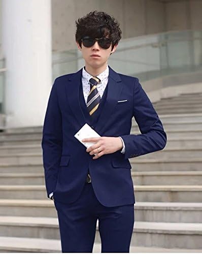 Amazon Co Jp ノーブランド品 アッシャースーツ フォーマル スーツ メンズ背広 メンズスリムスーツ 1ツ釦フォーマルスーツ リクルート スーツ 卒業式スーツ 面接 入学式 結婚式 発表会 3点セット 背広 リクルートスーツ ブルー 3xl 服 ファッション小物