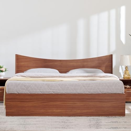 Image of Home Centre | Helios Alton | Engineered Wood | Box Storage | Queen Beds | Walnut | 1 Year Warranty
