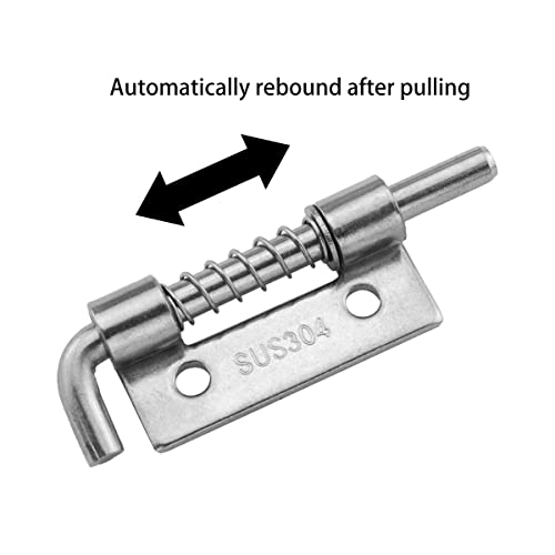 Dghaop 4Pcs 304 Stainless Steel Flat Pin Hinge Spring Latch Movable Spring Bolt Hinge Door Shafts For Cabinet Door #TOP3