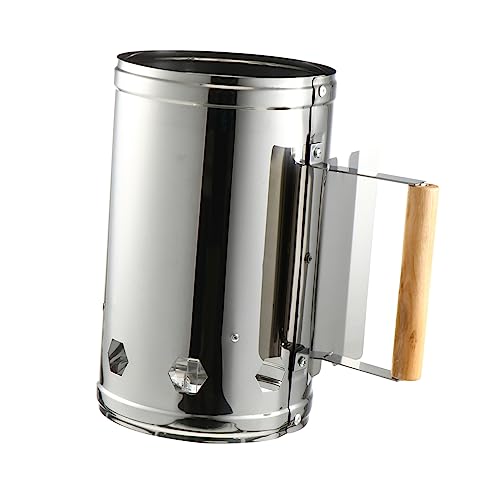 BESTonZON Secchio Accendifuoco in Inossidabile per Barbecue Esterno Rapido con Protezione Termica e in Legno Accendifuoco Odori per Grigliate e Carbonella