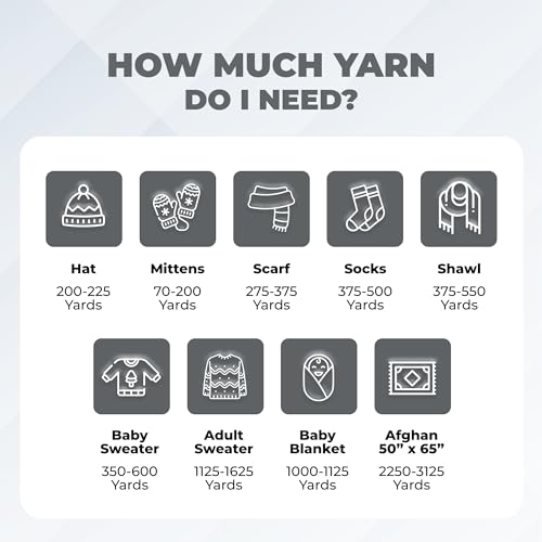 Image of Mary Maxim Maximum Value Acrylic Yarn for Crocheting and Knitting, Soft Worsted Weight Grey Yarn 4, Ideal for Blankets, Sweaters, Hats, and Scarves, 8 oz Skein (474 Yds), Light Grey - 1 Skein