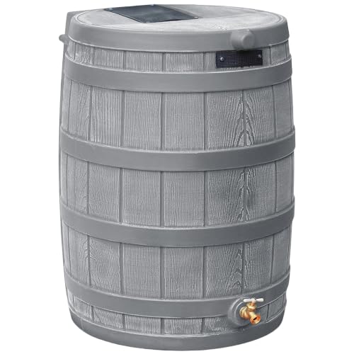 Image of Good Ideas Rain Wizard Water Collection Barrel, 50 Gallon, Gray
