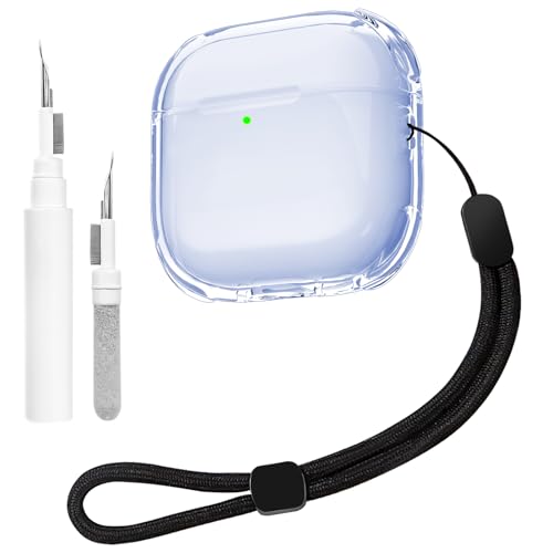 Teyomi Étui Transparent Compatible avec Airpods 4 avec Kit de Nettoyage, Coque de Protection en TPU Souple Compatible avec Airpods 4ème Génération avec...