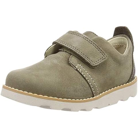Clarks Crown Park T, Mocasines Niños, Verde (Khaki Leather-), 27 EU Cover