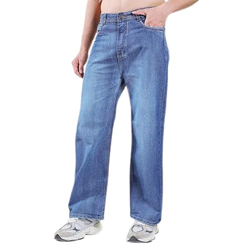 Buy ZXN Clothing Men's Straight Fit Wide Leg Jeans | Mid Rise