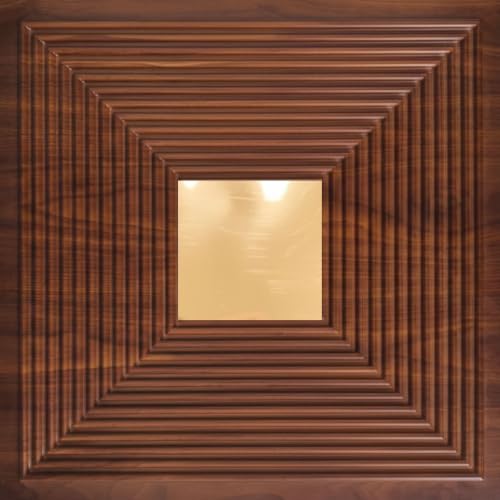 Image of Kayra Decor 3D PVC Wall Panels - Line Design, Mirror Blackwood Color, 19.7 inch x 19.7 inch (Pack of 40) | Covers 107.60 Sq. Ft. |