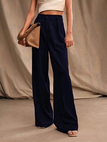 Image of GRECIILOOKS Women High Rise High Waist Trousers Flared Korean Style Formal Pants|Elegant Workwear for Office, College & Events