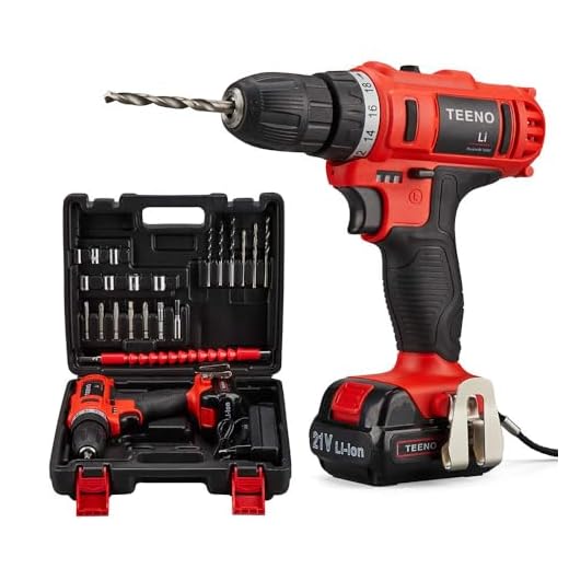 Perceuse-visseuse sans fil TEENO 21 V - 2 vitesses, 18 + 1 niveaux de réglage (1 batterie)