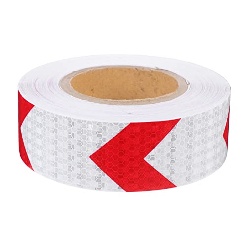 Baluue 1 Rollo En Bricolaje Noche Banda Blanca Tira Reflectores Cinta Práctica Seguridad Visibilidad Rojo Tienda Alta Luminosa Fluorescente Vehículos Ojo-Precaución Hecho A Mano Tira-Con