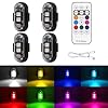 4 luces estroboscópicas LED inalámbricas con control remoto, 8 colores USB Charing impermeable anticolisión LED luces de advertencia de emergencia para automóvil, motocicleta, dron, avión, bicicleta
