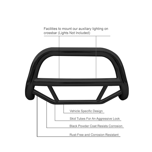 Image of Black Horse Max Bull Bar No Skid Plate Black Compatible with 03-17 Ford Expedition / Lincoln Navigator|04-26 Ford F-150-MBB-FOE2011