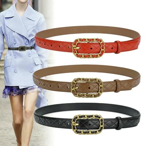 Women Genuine Leather Fashion Pin Buckle Belts For Dress Jeans Casual Pants Skirt Decor3