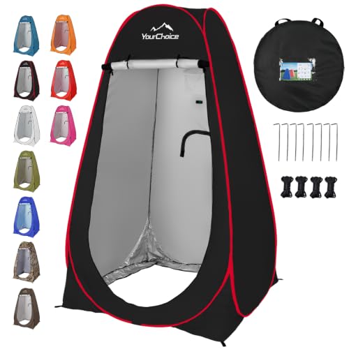 Image of Your Choice Pop Up Shower Tent 47.2 inch Wx74.8 /82.7 inch H Privacy Changing Tent | Waterproof Silver Coating Portable Shelter with Carry Bag for Camping, Beach, RV, Hiking, Fishing