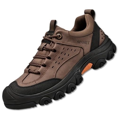 [Durable Hiking Shoes] Durable Synthetic & Rubber Men's Sport Outdoor Hiking Shoes | Slip-Resistant All-Season Casual Work Boots for Trekking, Travel, All-Day Comfort, Hiking Accessories