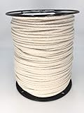 GREAT WHITE Sash Cord (#8) 1/4' x 1,200' Spool Cotton Sash Cord, Window Replacement, Theater, Tie Down Camping, Clothesline, Rigging, Crafts, Entertainment, Spot, DIY Home Improvement Natural, USA