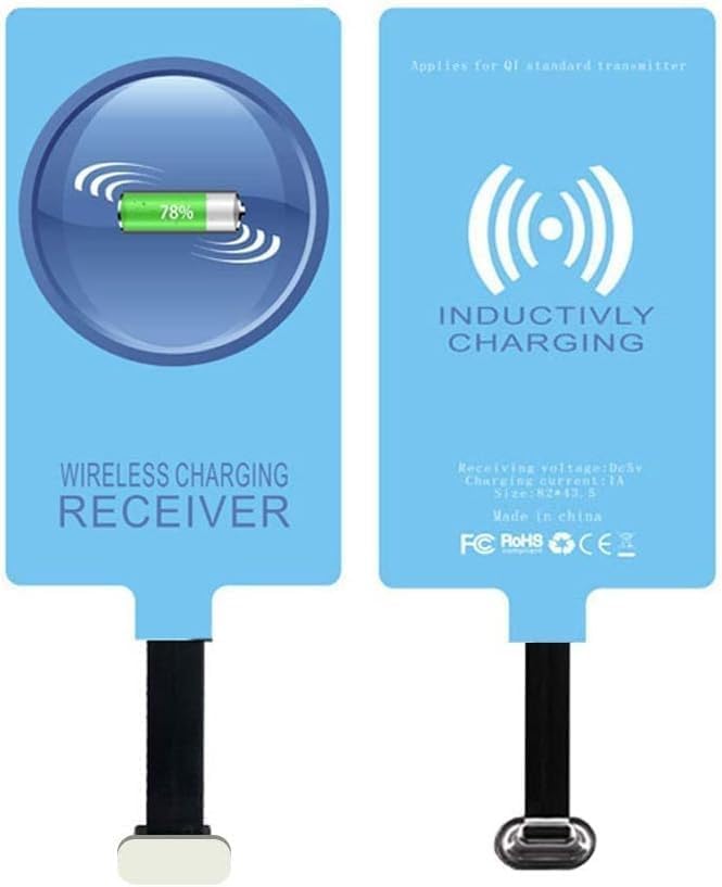JZ QI Wireless Charging Receiver Adapter with Fast & Smart Microchip Technology for Samsung Galaxy A15 A55 A35 A25 A54 A14 A34 A24 A04 A13 A23 A33 A53 A12 A22 A32 A42 A52 A03S A05 A05S A72 Type-C