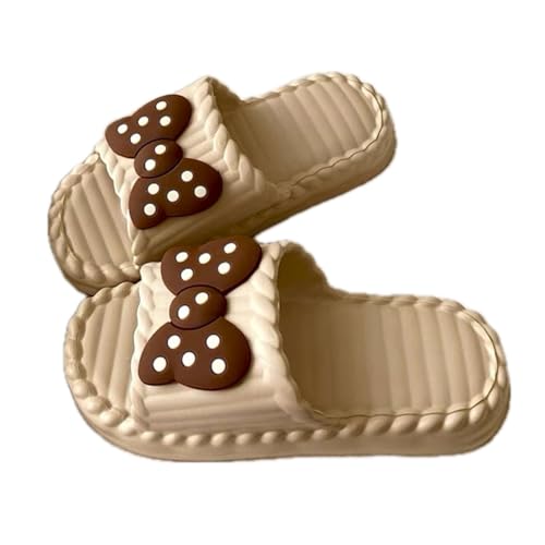 New Ultra Soft EVA Slippers，Cute bow slippers for summer, Thick Sole, Silent, Non-Slip Indoor Bathroom Sandals for Men & Women