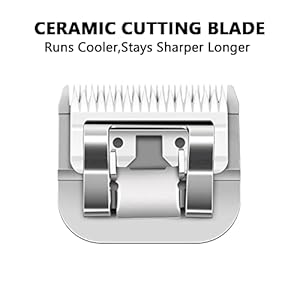   Detachable-Ceramic-Pet-Clipper-BladesSize-10-Blade-Compatible-with-Most-AndisOsterWahl-A5-ClippersMade-of-Ceramic-Blade-Cutter-and-Carbon-Steel-Blade116-Inch-15mm-Cut-Length