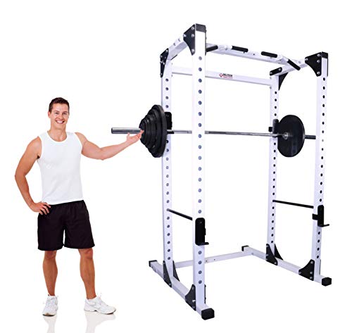 DF825- Heavy Duty Pro Squat Rack/Power Rack by Deltech Fitness- 1000 lb Capacity- For Home Gym