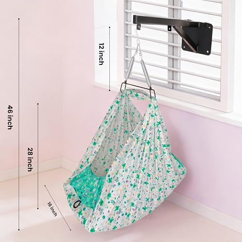 Image of Axmon Kids Cradle Jhula | Heavy Duty Iron Frame Baby Cradle | Weight Capacity Up to 20 kg | Pure Cotton with 1 Inch Support Sheet, Pillow, Safety Belt & Mosquito Net | 5 Colors