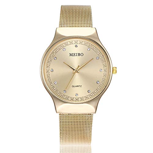 Preisvergleich Produktbild Gusaman Klassische Hochpräzise Herren Damenarmbanduhr Beiläufige Einfache Mode Quarz Analog Armbanduhr Geschenk YU043 Farbe: Gold