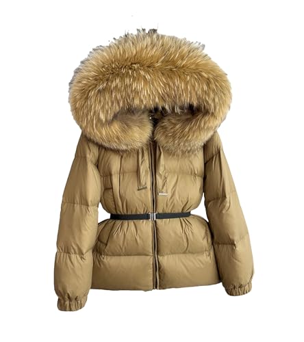Doudoune courte en duvet chaud pour femme avec capuche protectrice zippée
