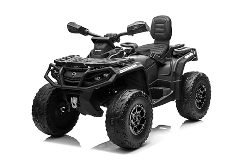 FINOOS Quad Electric Enfants 2 Places 24V, Can-am Outlander, Voiture Electrique Enfants 4x4, lumières LED, 24V, Moteurs 4 x 200W Batterie: 24V 7Ah, Roues Souples en EVA...