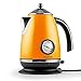 Produktbild Klarstein - Aquavita Chalet, Wasserkocher, Teekocher, Retro Wasserkessel Design, 1,7 Liter, 2200 Watt, kabellos, Vintage Temperatur-Anzeige, Cool-Touch-Griff, orange